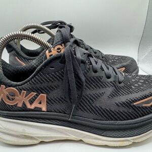 Hoka Women's Black and Copper Athletic Shoes
